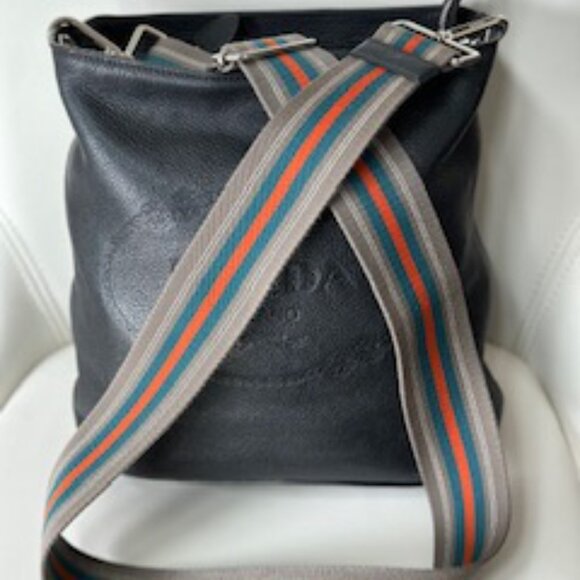 Prada Secchiello Vitello Phenix Nero Bucket Shoulder Bag NWOT - Picture 4 of 13